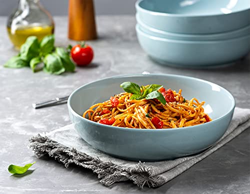 Kook Ceramic Pasta Bowl Set, For Soups And Salads, Serving Bowls, Large Capacity, Microwave & Dishwasher Safe, Set Of 4, 40 Oz #TOP2