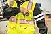 Kishigo Men's High Visibility Reflective Solid Front with Mesh Back Vest 1163, Zipper Closure, Polyester, ANSI 107 Type R / Class 2, Construction, Roadwork, Utility, Warehouse, Factory (Lime, XL)