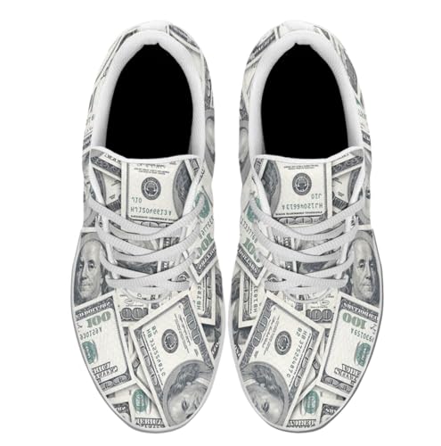 Sonzj-II Men Women Fashion 100 Dollar Bill Pattern Running Tennis Shoes Unisex Money Sign Sneakers2