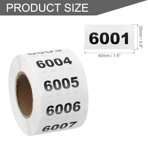 Étiquettes numérotées consécutives 6001 à 7000 uxcell imperméables - 2
