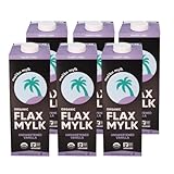 Malibu Mylk Unsweetened Vanilla Organic Flax Milk | 1800mg Omega-3 Per Serving, Shelf-Stable, Dairy-Free, Plant Based Milk Alternative, Keto, Zero Sugar, Low Carb, Nut Free - 33.8oz (6 Pack)