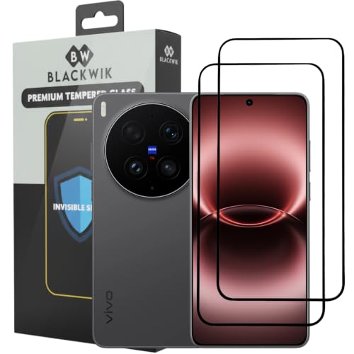 Image of Blackwik Premium Tempered Glass Screen Protector for vivo X300 Ultra 5G with Edge-To-Edge Protector Coverage | Easy Installation Kit (Black) (Pack Of 2)
