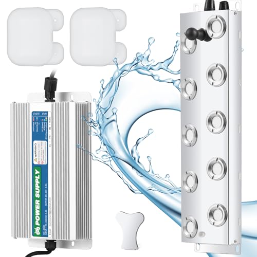 Mxmoonant nebulizador ultrasónico de 10 Cabezales 6.5L/H con Transformador de 400W, nebulizador de Agua Profesional para humidificación decoración conservación plantación
