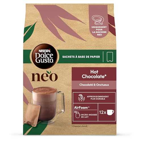 NEO Hot Chocolate par NESCAFÉ® Dolce Gusto® - 60 Sachets de chocolat (5 boîtes de 12 sachets) - Compatibles uniquement avec les machines à café NESCAFÉ...