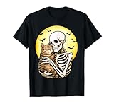 Photo Gallery skeleton hugging cat halloween cat mom dad cat lover maglietta Photo Gallery skeleton hugging cat halloween cat mom dad cat lover maglietta