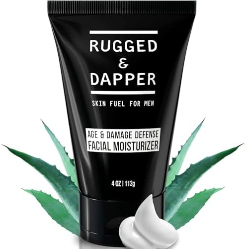 RUGGED & DAPPER - Age Defense Face Moisturizer for Men | 4oz | Hydrating Mens Face Lotion | Unscented + Anti- Aging Formula for Clear Skin | Natural Ingredients | Made in USA