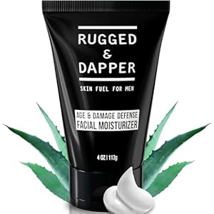 RUGGED & DAPPER – Age Defense Face Moisturizer for Men | 4oz | Hydrating Mens Face Lotion | Unscented + Anti- Aging Formula for Clear Skin | Natural Ingredients | Made in USA