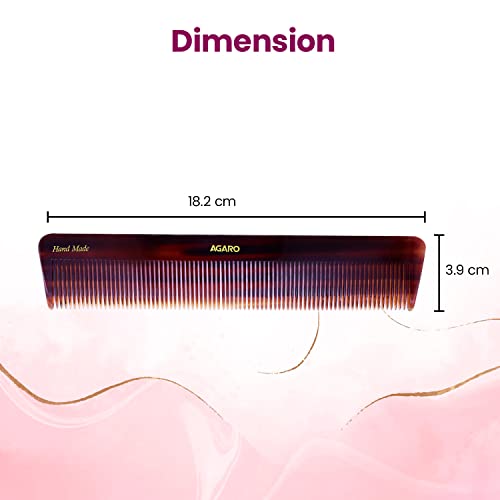 AGARO Hand Made Comb, All Fine Tooth Dressing Comb, Smooth Rounded Teeth, Hair Styling, Grooming, Hair Brushing, Hair Dressing, Cellulose Acetate... - Image 6