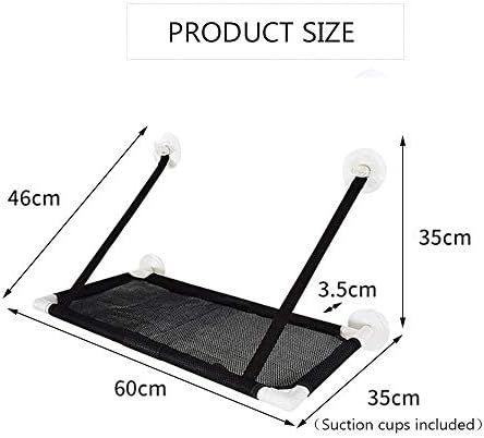 Afufu Cat Hammocks Window, Cat Window Seat, Sunny Seat Window Cat Perches 4 Big Suction Cups Holds Up 10kg, Space Saving and Safety Mounted Cat Bed (Black)