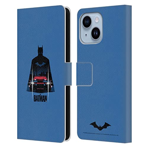 Étui en cuir iPhone 14 Plus Batmobile aux finitions soignées Head Case Designs