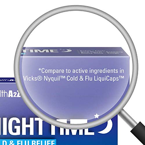 HealthA2Z® Nighttime | Cold & Flu Medicine | Powerful Multi-Symptom Daytime and Nighttime Relief (20 Softgels)