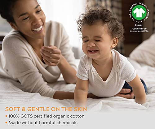 Sleep Mantra 100% Organic Cotton Bed Sheet Set - Crisp And Cooling Percale Weave, Soft Breathable, Eco-Friendly, 4 Piece Bedding Set, Deep Pocket With All-Around Elastic, (King, Pure White) #TOP4