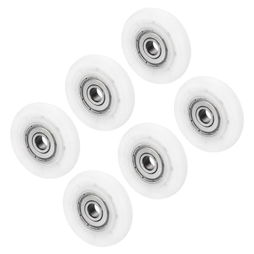 PATIKIL Nylon-Rollenrad 6x35x7,6 mm, 6er Pack 626zz Kugellager Schiebe-Förderrollenrad für Türfenster-Schubladen-Hardware-Antriebsmechanik, Weiß