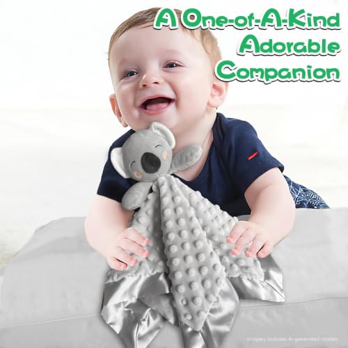 Image of Baby Security Blanket, Soft Baby Lovey Toy Blanket for Boys and Girls, Snuggle Toy Lovie Newborn Gift, Unisex Baby Plush Koala 16 Inch