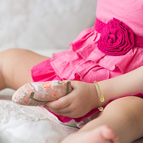 Yellow Gold Plated Beautiful Twisted Cable Cuff Newborn Baby Bracelet 40Mm - Trendy And Fashionable Baby Plain Cuff Bangle Bracelet For Baby Girls - Babies Everyday Accessories #TOP2