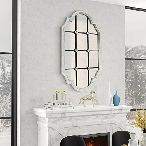 Thcisl Window Mirror,Decorative Wall Mirror,36 X 20 Inch Decorative Mirror,Mirrors For Wall Decor Living Room, Entryway Mirror,Hallway,White #TOP17