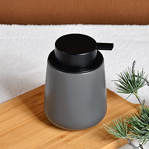 Bosilunlife Grey Lotion Dispenser - Modern Ceramic Soap Dispenser Bathroom 12 Oz Bottles Lotion Hand Pump Dispenser Black Pump Dish Liquid Dispenser For Kitchen Hand Wash Dispenser #TOP6