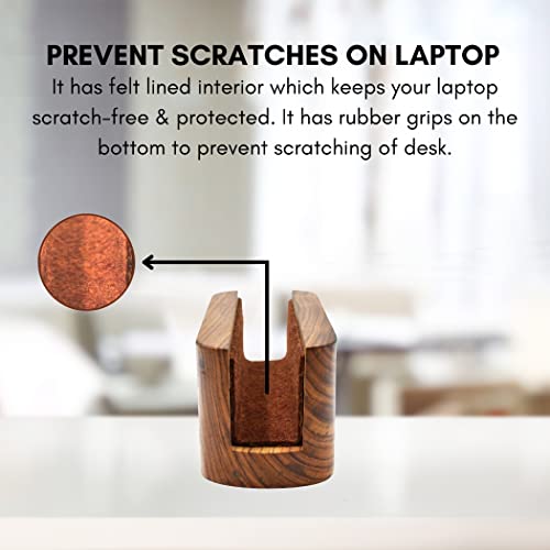 Soporte vertical de madera para laptop con ranura ancha miniatura 3