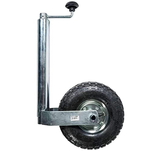 WerkaPro 10921 - Roue jockey gonflable Ø260mm support Ø48mm - Pour déplacer Caravane ou remorque - Facilite l'attelage