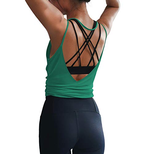 Image of LEXISLOVE Womens Workout Shirts Sexy Open Back Activewear Workout Clothes Sports Yoga Tank Tops