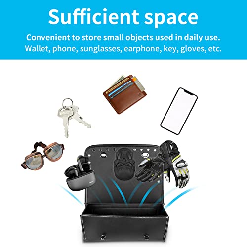 YHTIMIOX Universal Motorcycle 3D Skull Tool SaddleBags Front Fork Handlebar Bag PU Leather Sissybar Storage Pouch Compatible with Harley Dyna Scooter Softail Sportster Road King Honda Kawasaki Suzuki