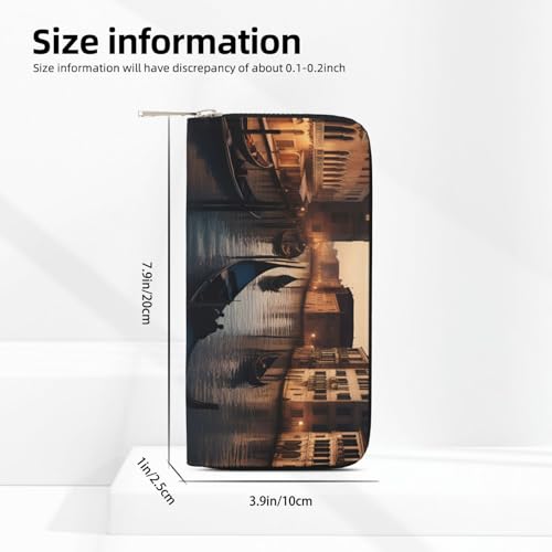 Venice Night Print Womens Wallet, Ladies Credit Card Holder, Phone Wallet Purses, Long Clutch Hand Bag4