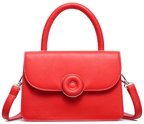 Image of Mini Crossbody Bag for Women, Cute Mini Purse, Ladies Small Top Handle Satchel, Trendy Daily Clutch PU Leather