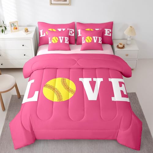 Image of Feelyou Softball Bedding Set Queen Size Kids Boys Girls 7 Piece