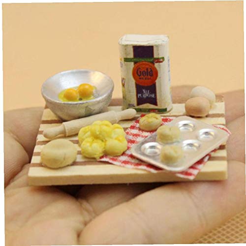 1/12 Puppenstuben Mini Lebensmittel Eier Milch Brot Modell für Miniatur-Bäckerei Dekoration – Bild 7