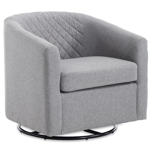 Haplized Modern Swivel Rocker Accent Chair - Armchair with 360 Swivel and Glide, Linen Grey