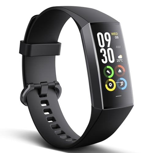 TOSMAFIT Fitness Tracker with 24/7 Heart Rate Blood Oxygen Sleep Monitor, Activity Tracker with 1.1' AMOLED Touch Color Screen, Multiple Sport Modes Step Counter, IP68 Waterproof for Women and Men