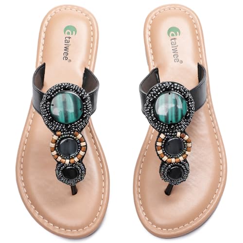 Ataiwee Women's Flat Slide Sandals - Braided Slip-On Design, Summer Casual Style.