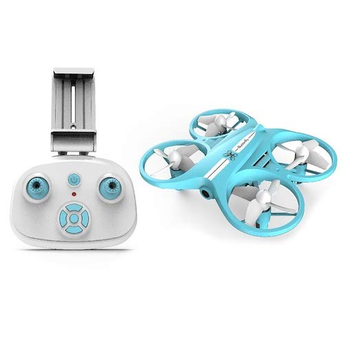 HaiMa L6069 Mini Rc Drone Aircraft 2.4Ghz 720P Hd Camera Con Luce Led - Celeste