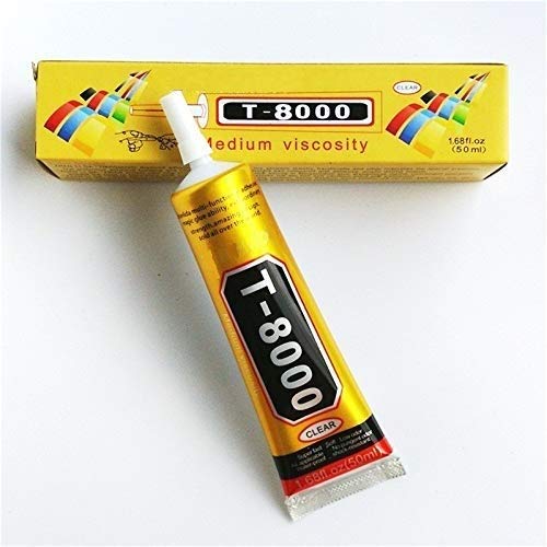 Wroughton Multipurpose T-8000 Self Leveling Transparent Adhesive Glue for Jewelry, Rhinestone Craft work, Repair Touch Screen of All Mobile Phones- (1.68 fl Oz) Pack of 1 (50 ml)