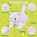 Plush Cat Stuffed Animal White Cat Realistic Toy Super Soft Kitten Cuddly Pet Kitty Fluffy Soothing Hugging Sleeping Birthday Christmas Children's Day Gift for Kid 14.96