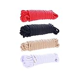 Roluck BDSM Bondage Seil 4 X 10m Seil Bondageset Fessel Set Fesseln Anfänger Sex Set SM Rope Fesseln Sexspielzeug Fesselspiele Allzweckseil Bondage Set für Paare (Rot+Schwarz+Beige+Weiß)