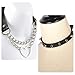 2PCS Vintage Gothic Punk Black Studded Leather Choker Necklace - Adjustable PU Leather for Women and Men