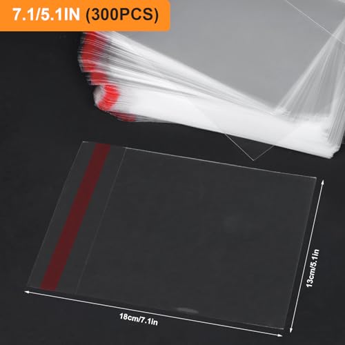 Cellophantüten 300Stk Zellophantüten Selbstklebend 13x18cm Klarsichttüten Zum Befüllen Verpackungstüten Plastiktüten Für Konfetti Schmuck Geschenk Haarnadeln Kunsthandwerk