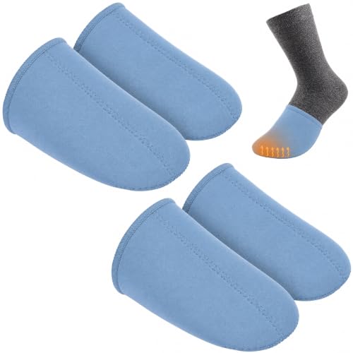 2 Pairs 3mm Neoprene Toe Warmers, M Size Blue Toe Covers Toe Warmer Booties