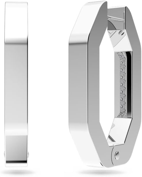 SWAROVSKI Dextera hoop earrings, Octagonal, White - Image 2