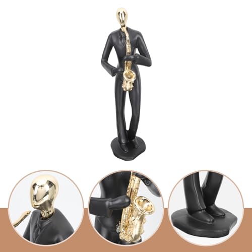 Figurine saxophone en résine noire comme ornement de bureau chic - 8
