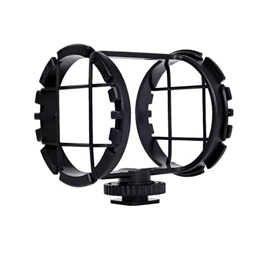 Movo SMM2 Microphone Shock Mount with Camera Cold Shoe for Shotgun Microphones 1" - 2" in Diameter (Fits The Zoom H1n)