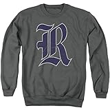 Rice University Official Distressed Primary Unisex Adult Crewneck Sweatshirt, Charcoal, Small