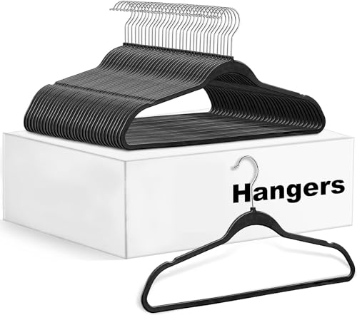 HOLLIO 40 Pack Slim Plastic Hangers for Clothes - Heavy Duty Non-Velvet Hangers with 360 Swivel Chrome Hook & Non Slip Notches - Ideal for Dresses Coats Shirts Jackets & More (B0CQVMG6LN) Amazon Price History, Amazon Price Tracker
