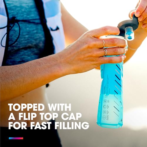 HydraPak UltraFlask Speed (500ml or 600ml) - Collapsible Soft Flask Water Bottle for Hydration Vests and Running Packs with Easy Open Cap - Image 5