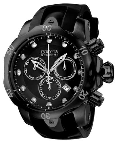 Invicta Men's INVICTA-6051 Venom Reserve Black Stainless Steel Watch with Polyurethane Band
