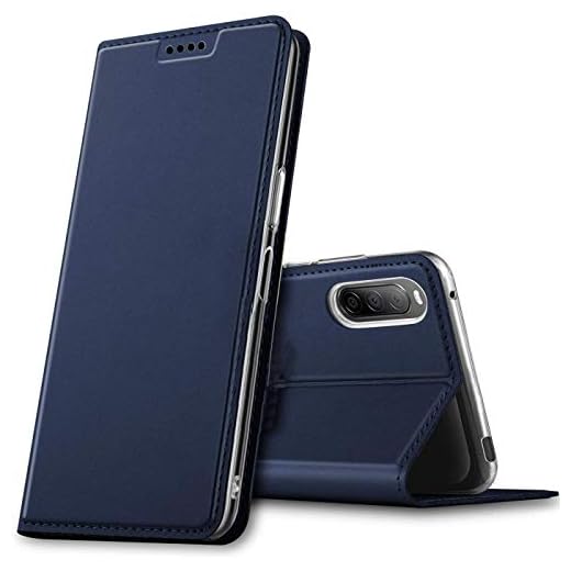 Verco mobilfodral för Sony Xperia L4, Premium bokväska flip fodral för Sony L4 skal plånboksfodral pu läderväska [integrerad magnet], Blå