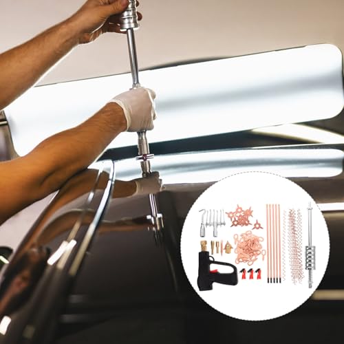 Extraction de bosses et éraflures de voiture avec un kit de débosselage en fer - 7