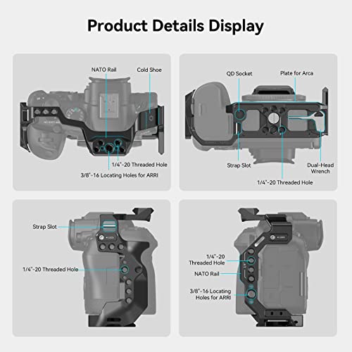 SMALLRIG R6 Mark II Camera Cage for Canon Formfitting Video Making Camera Rig for Canon R6 Mark II, Built-in Dual NATO Rails - Image 3