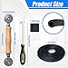Window Screen Repair Kit – Heavy-Duty Rolling Tool with Wood Handle, Spline Removal Hook, 6 Black Pull Tabs & 25FT Screen Retainer Spline – Complete DIY Replacement Tool Kit for Doors & Windows